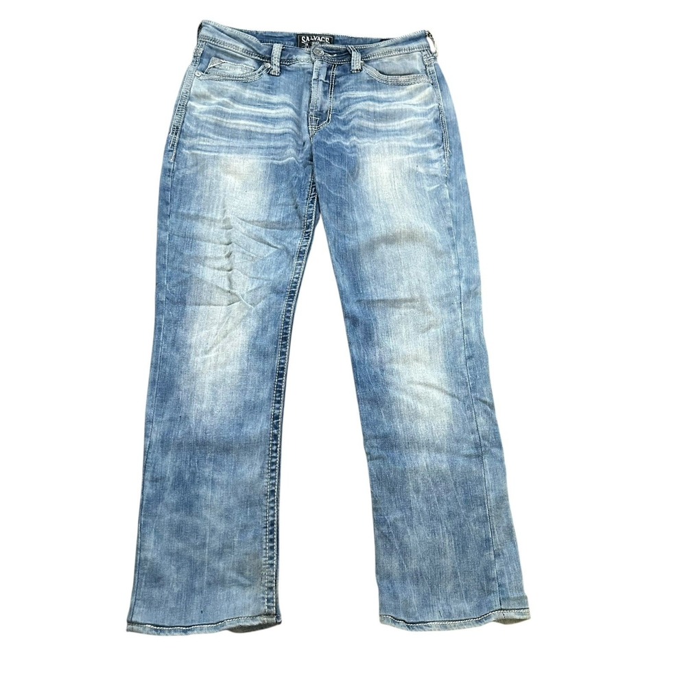 Buckle Salvage Jeans Mens 30R (32x31) Havoc Light Blue Regular Fit‎ Jeans